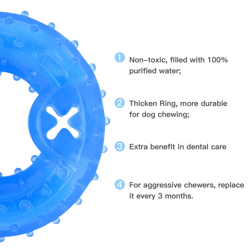 NWK Pet Teether Cooling Chew Toy for Dogs Teething Toy for Puppies, Fit with Treats for More Fun (Chewing Ring) - Image 4